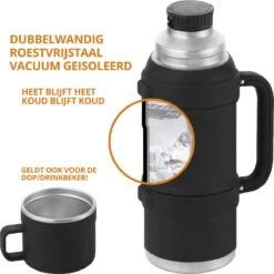 MacGyver RVS Thermoskan 1.5 Ltr – RVS Thermosbeker 0,55 Ltr - Langdurig Warm/koud - Zwart -Woonkeuken Winkel 1200x1198 20