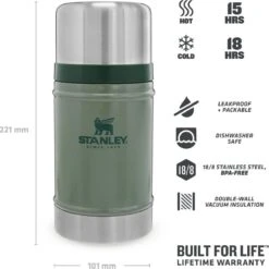 Stanley The Legendary Classic Food Jar 0,7L - Thermosfles - Hammertone Green -Woonkeuken Winkel 1200x1200 1091