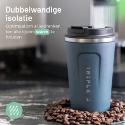 Triple J® Koffiebeker To Go - Thermosbeker - BPA & Lekvrij - 380ml - Blauw -Woonkeuken Winkel 1200x1200 1117