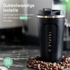 Triple J® Koffiebeker To Go - Thermosbeker - BPA & Lekvrij - 510ml - Zwart -Woonkeuken Winkel 1200x1200 1189