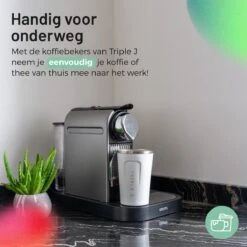 Triple J® Koffiebeker To Go - Thermosbeker - BPA & Lekvrij - 380ml - Wit -Woonkeuken Winkel 1200x1200 1206