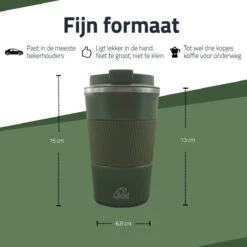 GOAT Outdoor RVS Koffiebeker To Go - Thermosbeker - Theebeker - Reisbeker - Lekvrij - 380ml - Groen -Woonkeuken Winkel 1200x1200 1221