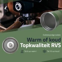 GOAT Outdoor RVS Koffiebeker To Go - Thermosbeker - Theebeker - Reisbeker - Lekvrij - 380ml - Groen -Woonkeuken Winkel 1200x1200 1222