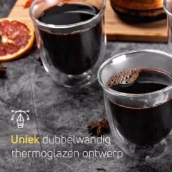 Dubbelwandige ESPRESSO Glazen Van Borosilicaat - Warme En Koude Dranken Kopjes - 70 ML - Set Van 6 -Woonkeuken Winkel 1200x1200 1282