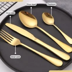 SensaHome - 20-Delige Bestek Set - Inclusief Mes/Vork/Lepel - 4 Personen - Goud 36 SensaHome - 20-Delige Bestek Set - Inclusief Mes/Vork/Lepel - 4 Personen - Goud -Woonkeuken Winkel 1200x1200 13