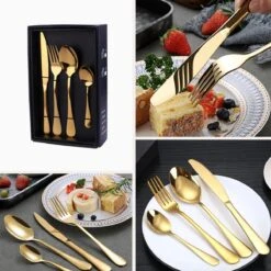 SensaHome - 20-Delige Bestek Set - Inclusief Mes/Vork/Lepel - 4 Personen - Goud 37 SensaHome - 20-Delige Bestek Set - Inclusief Mes/Vork/Lepel - 4 Personen - Goud -Woonkeuken Winkel 1200x1200 14
