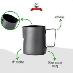 Krumble Melkkannetje 300ml / RVS Melkopschuimkan / Melkkan / Antraciet - Zwart 13 Krumble Melkkannetje 300ml / RVS Melkopschuimkan / Melkkan / Antraciet - Zwart -Woonkeuken Winkel 1200x1200 1433
