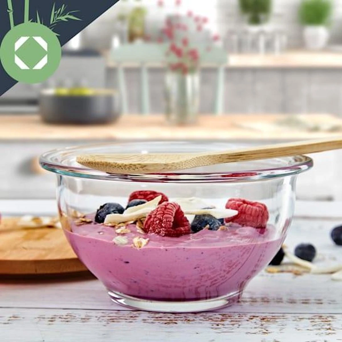 Klarstein Glazen Serveerschaal Met Bamboe Deksel - Afwasmachinebestendig - Veelzijdig Inzetbaar 4 Klarstein Glazen Serveerschaal Met Bamboe Deksel - Afwasmachinebestendig - Veelzijdig Inzetbaar - Afbeelding 2