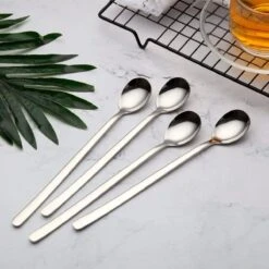 House Of Husk Latte Macchiato Lepels Set - Lange Theelepels - Koffielepels - Longdrinklepels - Sorbetlepels - Barlepel - RVS - 6 Stuks - 20CM - Zilver -Woonkeuken Winkel 1200x1200 173