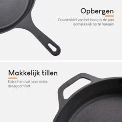 Ocina Gietijzeren Pan – ø30,5cm - Skillet - Koekenpan – Hapjespan – Koekenpan Inductie – Koekenpannenset - Gietijzeren Pan Bbq - Gietijzer -Woonkeuken Winkel 1200x1200 298