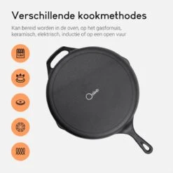 Ocina Gietijzeren Pan – ø30,5cm - Skillet - Koekenpan – Hapjespan – Koekenpan Inductie – Koekenpannenset - Gietijzeren Pan Bbq - Gietijzer -Woonkeuken Winkel 1200x1200 304