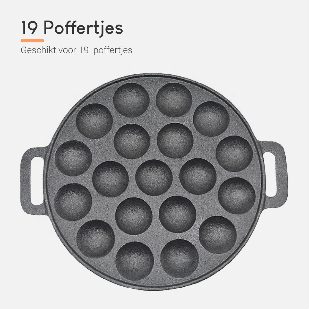 Ocina Poffertjespan – Combo Pack – 19 Poffertjes – Poffertjesmaker – Poffertjespan Inductie – Poffertjespan Electrisch – Gietijzeren Pan - Inclusief Doseerfles, Handvaten, 6x Poffertjesvorken En Invetkwast – Gratis Receptenboek 5 Ocina Poffertjespan – Combo Pack – 19 Poffertjes – Poffertjesmaker – Poffertjespan Inductie – Poffertjespan Electrisch – Gietijzeren Pan - Inclusief Doseerfles, Handvaten, 6x Poffertjesvorken En Invetkwast – Gratis Receptenboek - Afbeelding 3