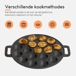 Ocina Poffertjespan – Combo Pack – 19 Poffertjes – Poffertjesmaker – Poffertjespan Inductie – Poffertjespan Electrisch – Gietijzeren Pan - Inclusief Doseerfles, Handvaten, 6x Poffertjesvorken En Invetkwast – Gratis Receptenboek 15 Ocina Poffertjespan – Combo Pack – 19 Poffertjes – Poffertjesmaker – Poffertjespan Inductie – Poffertjespan Electrisch – Gietijzeren Pan - Inclusief Doseerfles, Handvaten, 6x Poffertjesvorken En Invetkwast – Gratis Receptenboek -Woonkeuken Winkel 1200x1200 342