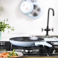 VitaVerde Expert Koekenpannenset Ø 20cm + Ø 24cm + Ø 28cm - Lichtblauw - Inductie - PFAS-vrij -Woonkeuken Winkel 1200x1200 451