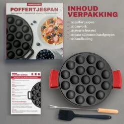 MM Brands Poffertjespan - Poffertjesmaker - Inductie / Oven / BBQ - Inclusief Handvat, Borstel En Vorken 16 MM Brands Poffertjespan - Poffertjesmaker - Inductie / Oven / BBQ - Inclusief Handvat, Borstel En Vorken -Woonkeuken Winkel 1200x1200 490