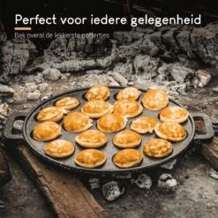 Ocina Poffertjespan– 19 Poffertjes – Poffertjesmaker – Poffertjespan Inductie – Poffertjespan Electrisch – Gietijzeren Pan – Inclusief Warmtebestendige Handvaten– Gratis Receptenboek -Woonkeuken Winkel 1200x1200 497