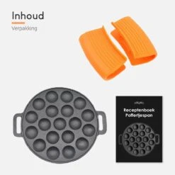 Ocina Poffertjespan– 19 Poffertjes – Poffertjesmaker – Poffertjespan Inductie – Poffertjespan Electrisch – Gietijzeren Pan – Inclusief Warmtebestendige Handvaten– Gratis Receptenboek -Woonkeuken Winkel 1200x1200 498