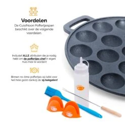CuisiNoon® Poffertjespan Premium - Complete Poffertjesmaker Set - Inclusief Bakboek 11 CuisiNoon® Poffertjespan Premium - Complete Poffertjesmaker Set - Inclusief Bakboek -Woonkeuken Winkel 1200x1200 500