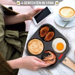 W&Z® Pannenkoekenpan Inductie - Pancake Pan - Omeletpan - Omeletmaker -Eierpan- Anti Aanbak - 4 Vakjes 15 W&Z® Pannenkoekenpan Inductie - Pancake Pan - Omeletpan - Omeletmaker -Eierpan- Anti Aanbak - 4 Vakjes -Woonkeuken Winkel 1200x1200 578