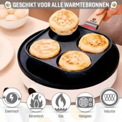 W&Z® Pannenkoekenpan Inductie - Pancake Pan - Omeletpan - Omeletmaker -Eierpan- Anti Aanbak - 4 Vakjes 16 W&Z® Pannenkoekenpan Inductie - Pancake Pan - Omeletpan - Omeletmaker -Eierpan- Anti Aanbak - 4 Vakjes -Woonkeuken Winkel 1200x1200 579