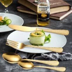 40-delige RVS Snakeskin Bestekset- Geschikt Voor8-personen -trendy Design-goud -Woonkeuken Winkel 1200x1200 58