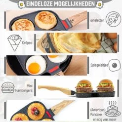 W&Z® Pannenkoekenpan Inductie - Pancake Pan - Omeletpan - Omeletmaker -Eierpan- Anti Aanbak - 4 Vakjes 18 W&Z® Pannenkoekenpan Inductie - Pancake Pan - Omeletpan - Omeletmaker -Eierpan- Anti Aanbak - 4 Vakjes -Woonkeuken Winkel 1200x1200 580