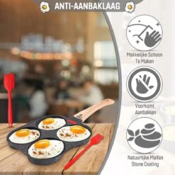 W&Z® Pannenkoekenpan Inductie - Pancake Pan - Omeletpan - Omeletmaker -Eierpan- Anti Aanbak - 4 Vakjes 19 W&Z® Pannenkoekenpan Inductie - Pancake Pan - Omeletpan - Omeletmaker -Eierpan- Anti Aanbak - 4 Vakjes -Woonkeuken Winkel 1200x1200 581