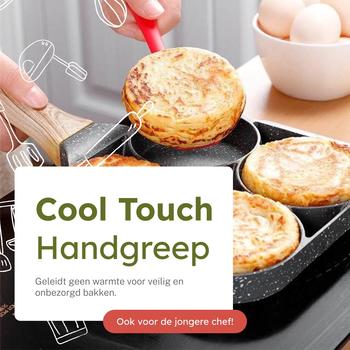 Merkloos Pancake Pan - Omeletpan - Eierpan - Anti Aanbaklaag - PFAS Vrij - Pancake Maker - Geschikt Voor Alle Warmtebronnen - Inductie Pannen 6 Merkloos Pancake Pan - Omeletpan - Eierpan - Anti Aanbaklaag - PFAS Vrij - Pancake Maker - Geschikt Voor Alle Warmtebronnen - Inductie Pannen - Afbeelding 4