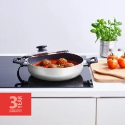 BRABANTIA INDU+ Hapjespan - Keramische Antiaanbaklaag - Met Deksel - Ø 28 Cm - Inductie - Pfas Vrij -Woonkeuken Winkel 1200x1200 624