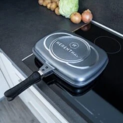 Herenthal Dubbele Grillpan - Ø 28 Cm - Koekenpan - Keramische Pan - Marmeren Coating Met Antiaanbaklaag - PFAS & PFOA Vrij - Pan - Grill - Vermindert Geur, Rook En Oliespatten - Zilver 25 Herenthal Dubbele Grillpan - Ø 28 Cm - Koekenpan - Keramische Pan - Marmeren Coating Met Antiaanbaklaag - PFAS & PFOA Vrij - Pan - Grill - Vermindert Geur, Rook En Oliespatten - Zilver -Woonkeuken Winkel 1200x1200 642