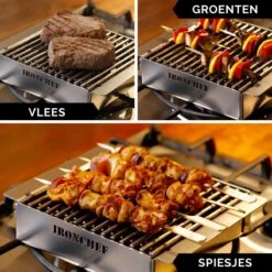 IRONCHEF Lavastenen Grill - Geschikt Voor Gasfornuis - Barbecue - BBQ - Grillplaat - Grilplaat - Bakplaat - Grillpan -Woonkeuken Winkel 1200x1200 645