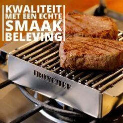 IRONCHEF Lavastenen Grill - Geschikt Voor Gasfornuis - Barbecue - BBQ - Grillplaat - Grilplaat - Bakplaat - Grillpan -Woonkeuken Winkel 1200x1200 646