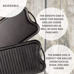 Nuovva Dubbelzijdig Gietijzeren Grillplaat - 50cm X 26cm -Woonkeuken Winkel 1200x1200 651