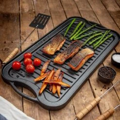 Nuovva Dubbelzijdig Gietijzeren Grillplaat - 50cm X 26cm -Woonkeuken Winkel 1200x1200 652