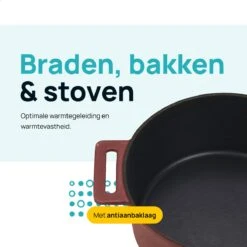 MOA Gietijzeren Braadpan - Inhoud 4,75 Liter - 26CM - Rond - Alle Warmtebronnen - Ook Voor Inductie - Gewicht 5,8 Kg - Bordeaux Rood - MC26BR 15 MOA Gietijzeren Braadpan - Inhoud 4,75 Liter - 26CM - Rond - Alle Warmtebronnen - Ook Voor Inductie - Gewicht 5,8 Kg - Bordeaux Rood - MC26BR -Woonkeuken Winkel 1200x1200 736