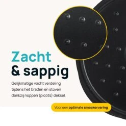 MOA Gietijzeren Braadpan - Inhoud 4,75 Liter - 26CM - Rond - Alle Warmtebronnen - Ook Voor Inductie - Gewicht 5,8 Kg - Zwart - MOAMC26B -Woonkeuken Winkel 1200x1200 769