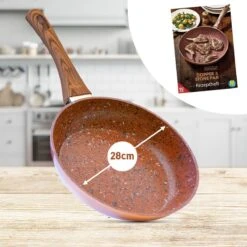Livington Copper & Stone Pan - 24cm Koekenpan- Anti-aanbaklaag En Krasbestendig - Graniet Look - Binnenste Steenlaag Voor Perfecte Warmteverdeling - Geschikt Voor Ceran, Gas, Elektrisch, Inductie -Woonkeuken Winkel 1200x1200 784