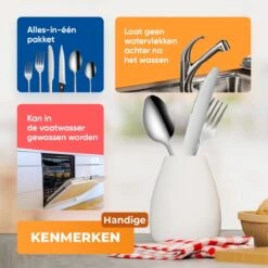 Strex Bestekset 6 Persoons - Zilver - 36-delig - Roestvrij Staal - Lepels, Messen, Vorken En Steakmessen - Hoogwaardige Kwaliteit -Woonkeuken Winkel 1200x1200 79
