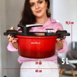 Rosmarino - Snelkookpan Met Glazen Deksel - Zwart - Ø24cm - 5 Liter - 100% PFAS & PFOA Vrij - Aluminium - Pressure Cooker - Non-stick Minerale Coating - Ergonomische Handgrepen - Geschikt Voor Alle Warmtebronnen 21 Rosmarino - Snelkookpan Met Glazen Deksel - Zwart - Ø24cm - 5 Liter - 100% PFAS & PFOA Vrij - Aluminium - Pressure Cooker - Non-stick Minerale Coating - Ergonomische Handgrepen - Geschikt Voor Alle Warmtebronnen -Woonkeuken Winkel 1200x1200 839