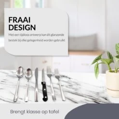 Master Knives 6 Persoons Bestekset (36-delig) - Lepels, Messen, Vorken & Steakmessen - Vaatwasserbestendig - Zilver / RVS -Woonkeuken Winkel 1200x1200 84