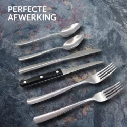 Master Knives 6 Persoons Bestekset (36-delig) - Lepels, Messen, Vorken & Steakmessen - Vaatwasserbestendig - Zilver / RVS -Woonkeuken Winkel 1200x1200 85