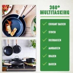 GreenChef Vintage Steelpan 16cm/1.6L - Zwart - Inductie - PFAS-vrij -Woonkeuken Winkel 1200x1200 871