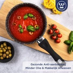 Westinghouse Steelpan Inductie - Ø 18 Cm - Zwart Marmer - Met Deksel - Sauspan 19 Westinghouse Steelpan Inductie - Ø 18 Cm - Zwart Marmer - Met Deksel - Sauspan -Woonkeuken Winkel 1200x1200 876