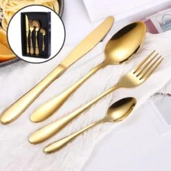 SensaHome - 20-Delige Bestek Set - Inclusief Mes/Vork/Lepel - 4 Personen - Goud 32 SensaHome - 20-Delige Bestek Set - Inclusief Mes/Vork/Lepel - 4 Personen - Goud -Woonkeuken Winkel 1200x1200 9