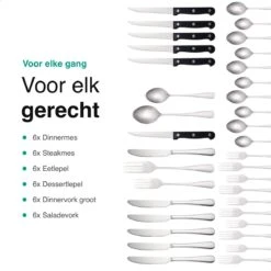 Vivid Green Bestekset (36-delig) - Bestek Set 6 Persoons - Lepels, Messen, Vorken En Steakmessen - Vaatwasserbestendig - RVS -Woonkeuken Winkel 1200x1200 91