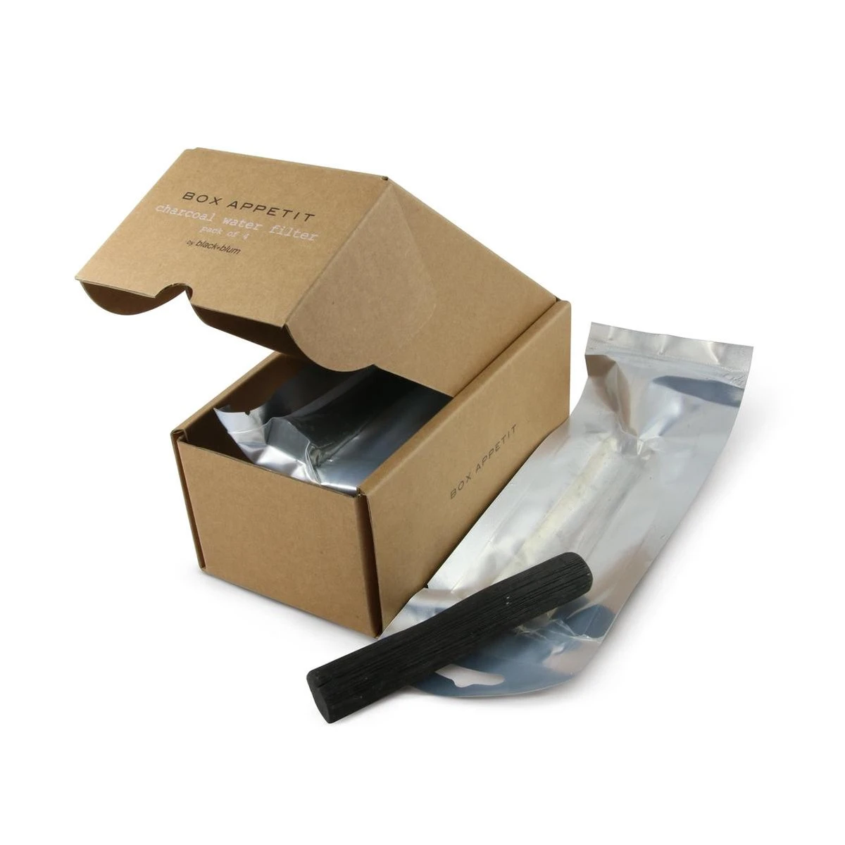 Black + Blum Binchotan Active Charcoal For Eau Good Water Bottles 4-pack 4 Black + Blum Binchotan Active Charcoal For Eau Good Water Bottles 4-pack - Afbeelding 2