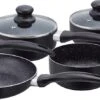 Herzberg HG-5003BK: 8 Pieces Marble Cookware Set - Black -Woonkeuken Winkel 1200x447