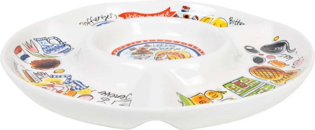 Serveerschaal - 23 Cm - Serveerschaal Met Vakjes - Hollandse Cadeautjes - Holland Souvenir - Typisch Nederlands 4 Serveerschaal - 23 Cm - Serveerschaal Met Vakjes - Hollandse Cadeautjes - Holland Souvenir - Typisch Nederlands - Afbeelding 2