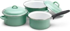 Lite-Body Magus Pannenset 4-delig - Emaille - Olijf Groen - Inductie -Woonkeuken Winkel 1200x528