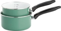 Lite-Body Magnus 2-delige Steelpannenset - Ø16 CM En Ø18 CM- Emaille - Olijf Groen - Inductie -Woonkeuken Winkel 1200x607 2